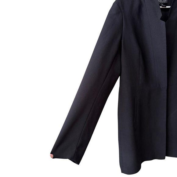 Rachel Zoe 1 Button Blazer Size Lg Black Minimal Office Neutral Closet Staple - Picture 8 of 9